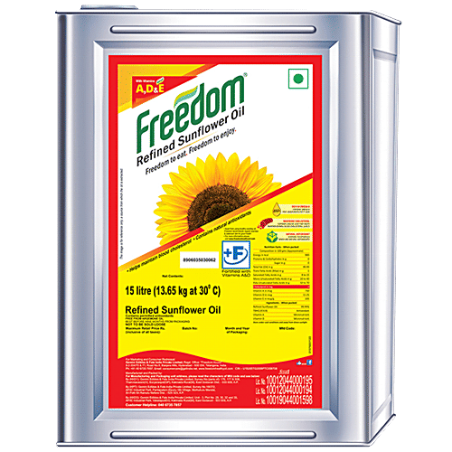 Freedom Refined Sunflower Oil 15 L Tin