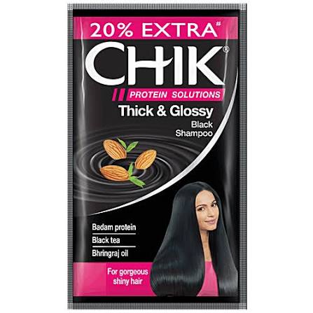 Chik Thick & Glossy Black Shampoo, 3.3 ml + 0.7 ml (Pack Of 10)
