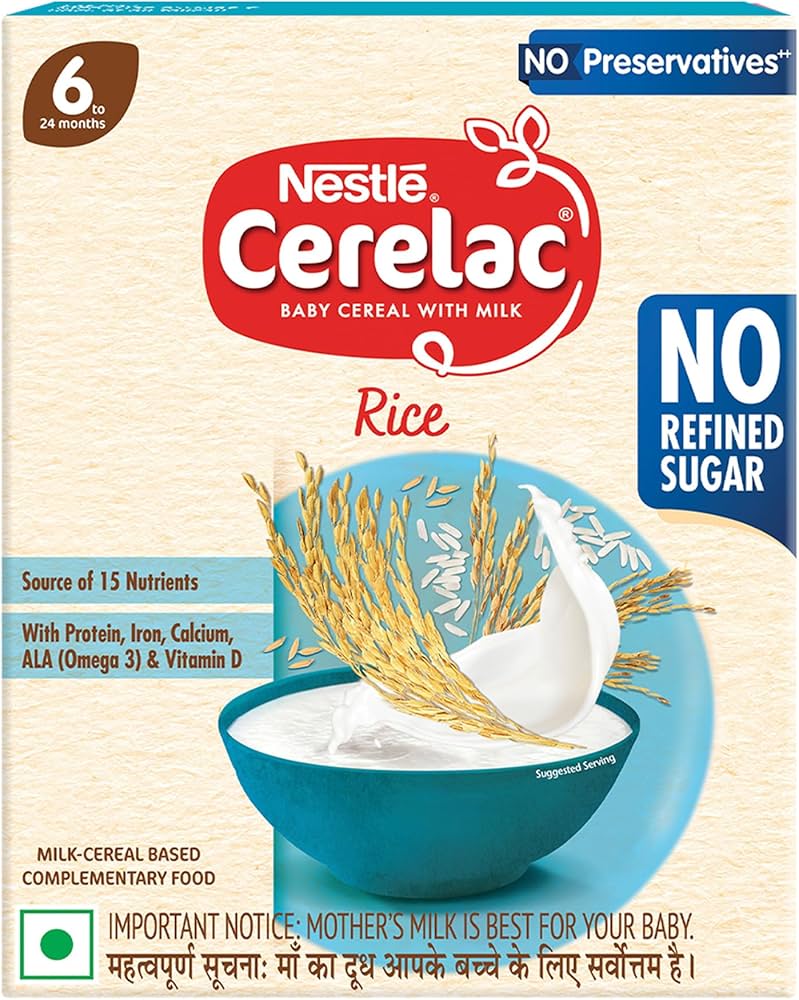 NESTLE Cerelac Baby Cereal with Milk, Rice