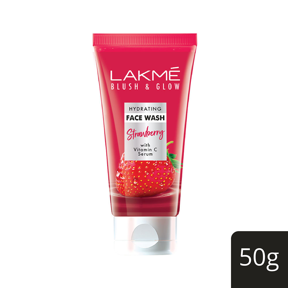Lakme Blush & Glow Hydrating Strawberry Face Wash with Vitamin C Serum 